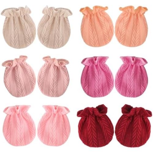 BQUBO Newborn Infant Toddler Mittens No Scratch Cotton Elastic Wrist Gloves Hypoallergenic for 0-6 Months Baby Boys Girls