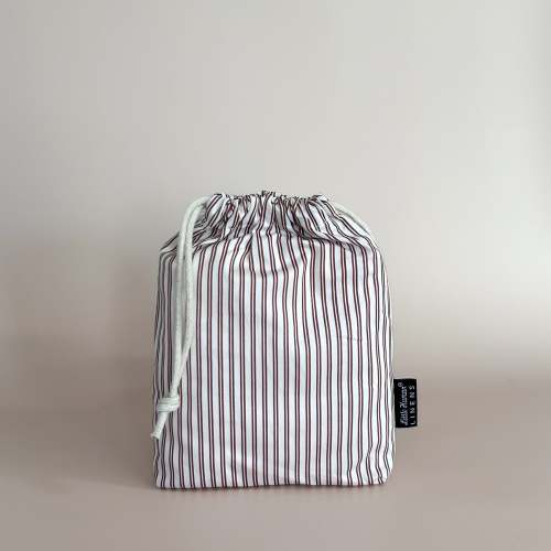Small Bassinet Waterproof Sheet - Mocha Pinstripe