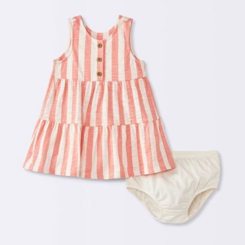 Baby Girls' Striped Dress - Cloud Island™ Pink 6-9M