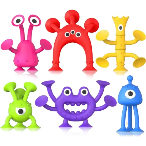 Baby Bath Toys Suction Toy: Sensory Suction Bath Toys for Toddlers, Kids Suction Fidget Toys Suction Cup Toys for Windows Building Toys, No Hole Bath Toys for Boys Girls Travel Toys Gifts