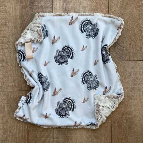 Turkey and Feathers Lovey; Turkey Lovey; Hunting Baby Gift; Hunting Nursery; Bird Hunting; Baby Boy Hunting Gift; Wild Game Hunting: Lovey