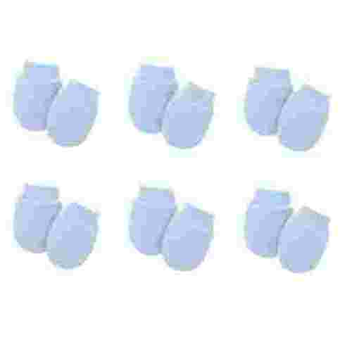 ZACPNCV 6 Pairs Baby Mittens Newborn No Scratch Mittens Newborn Cotton Wrist Gloves Infant Toddler Mittens for Baby Boys Girls Light Blue 0-12 Months