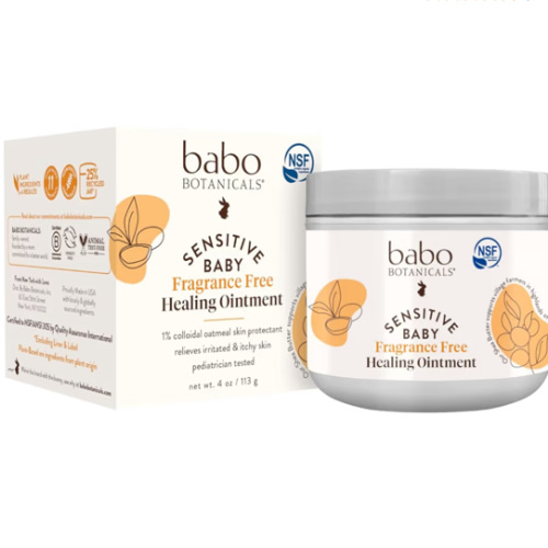 BABO Botanicals Sensitive Baby Fragrance-Free All Natural Healing Ointment - 99% Organic & 1% Colloidal Oat - Steroid-Free - NSF Certified - for Eczema, Irritated/Itchy Skin - Face, Body, Diaper Area