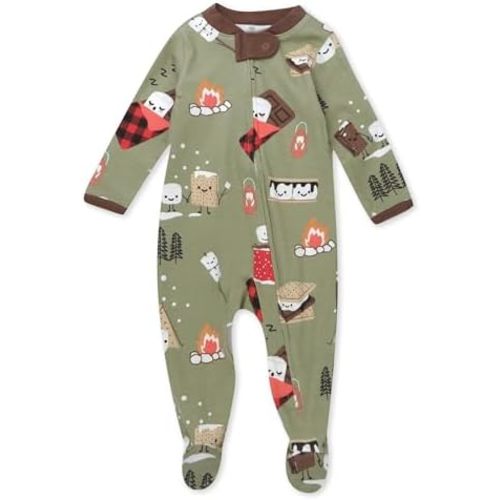HonestBaby Sleep & Play Footed One-Piece Pajama Sleeper 100% Organic Cotton, Baby Boys