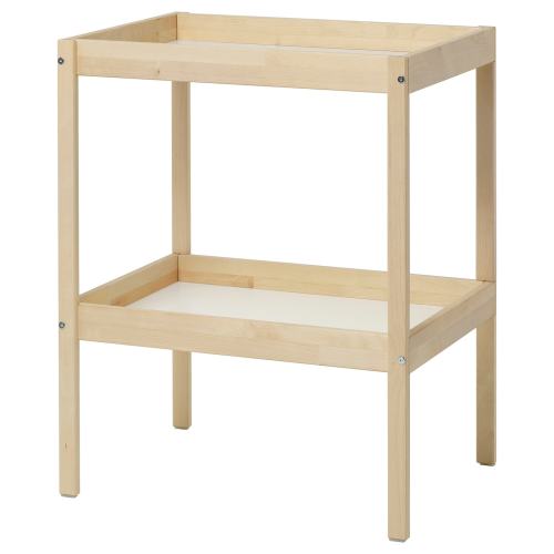 SNIGLAR Changing table - beech/white 72x53 cm