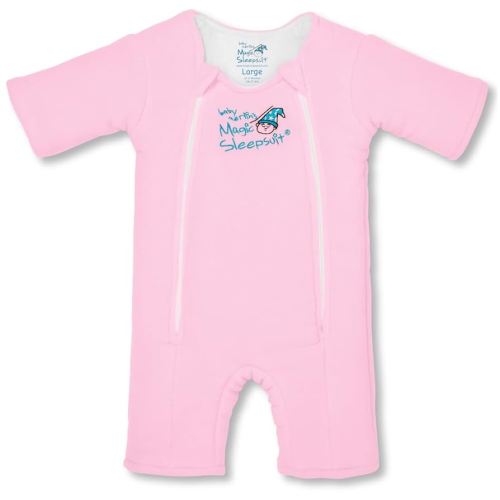 Magic Sleepsuit Baby Merlin's Microfleece Baby Swaddle Transition Product - Soft and Cozy Design, Double Zipper for Easy Diaper Changes, Promotes Safe Sleep, 3-6 Months - Pink - Large 18-21lbs