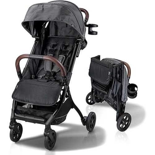 Lightweight Baby & Toddler Stroller, Ultra Compact, Airplane-Friendly Travel Stroller, One-Handed Fold, Near Flat Recline, X-L Canopy & Parent Cup Holder -LinQ (v2 Shadow Grey)