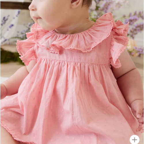 Organic Cotton Frannie Playsuit - Swiss Pink – Jamie Kay USA