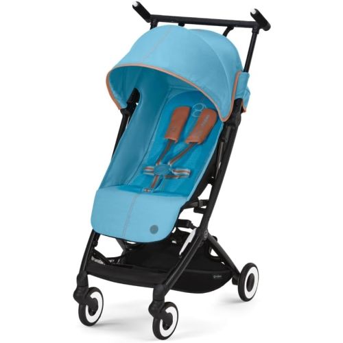 Cybex Libelle Lightweight pockit Travel Baby Stroller - Carry-On Compliant Compact Fold, One-Hand Adjustable Recline - Compatible with CYBEX Car Seats, Beach Blue