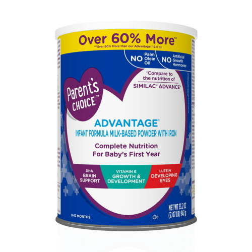 Parent's Choice Advantage Infant Formula Powder with Iron; DHA, Lutein, Vit E, 33.2 oz Canister