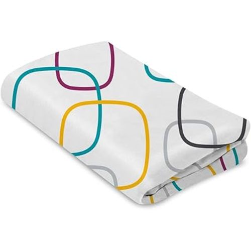 4moms breeze Bassinet Sheets, For Baby Bassinets and Furniture, Waterproof, Machine Washable, Soft, Plush Fabric, Multi/White, 1 Count (Pack of 1)