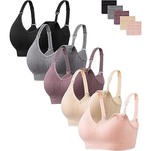 HBselect Nursing Bras for Breastfeeding Maternity Bra Women Seamless Pregnancy Wireless Sleep Bralette with Extra Extenders