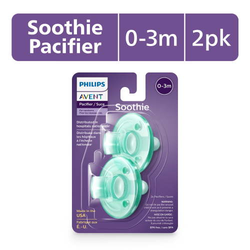 Philips Avent Soothie Pacifier, 0-3 Months, Green, 2 Pack, SCF190/01
