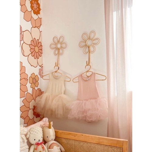 Rattan Flower Hook - Girl Nursery Decor - Flower Nursery - Daisy Girl Nursery - Rattan Nursery Decor - Boho Room Decor
