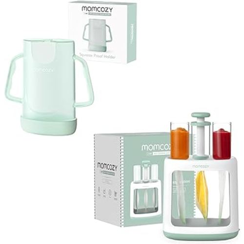 Momcozy Squeeze Station For Homemade Baby Food Squeeze Pouch Holder for Food Pouches and Drink Boxes Set