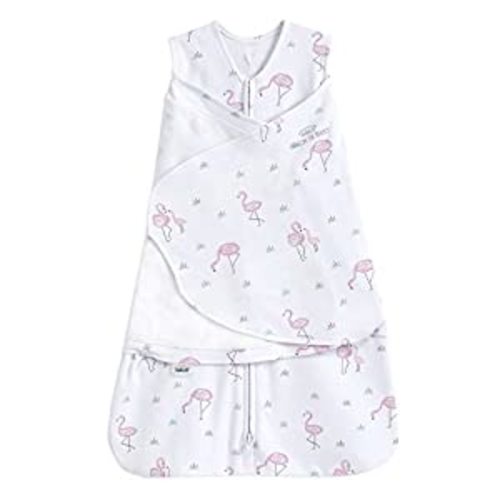 HALO 100% Cotton Sleepsack Swaddle, 3-Way Adjustable Wearable Blanket, TOG 1.5, Flamingos, Small, 3-6 Months