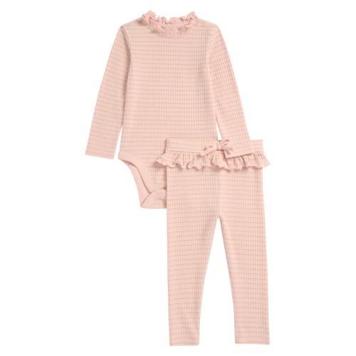 Long Sleeve Ruffle Bodysuit & Leggings Set, 6M