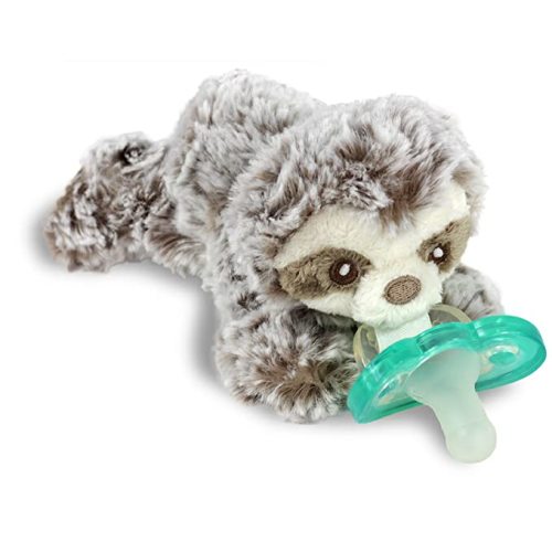 RaZbaby RaZbuddy JollyPop Pacifier Holder w/Removable Baby Pacifier - 0m+ - BPA Free - (Sloth) - Baby Sloth