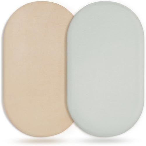 GRSSDER Stretchy Ultra Soft Fitted Bassinet Sheet 3 Pack, Universal Fit for Bassinets Baby Cradle Moses Basket Oval Rectangle Mattress Safe and Snug, Jersey Bassinet Sheets for Girls, Tsn/Gray