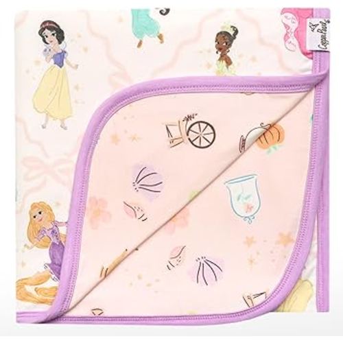 Copper Pearl Large Premium Knit Baby 3 Layer Stretchy Quilt Blanket Disney Princess