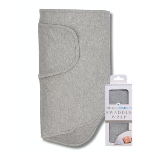Miracle Blanket Swaddle Wrap - Boy, Girl, or Neutral Receiving Baby Blanket - Soft, Wearable Sleep Sack Essential for Newborns and Infants (Solid Heather Gray)