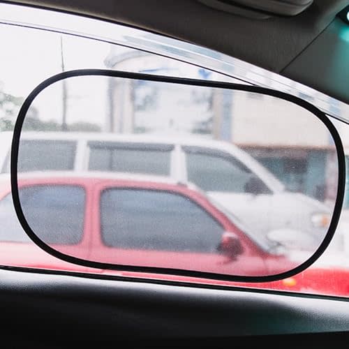 kinder Fluff Car Window Shade (4X Transparent Sunshades) - The Only Certified Car Window Sun Shade for Driver Proven to Block 99.95% UVR - Car Window Sun Protection - Standard