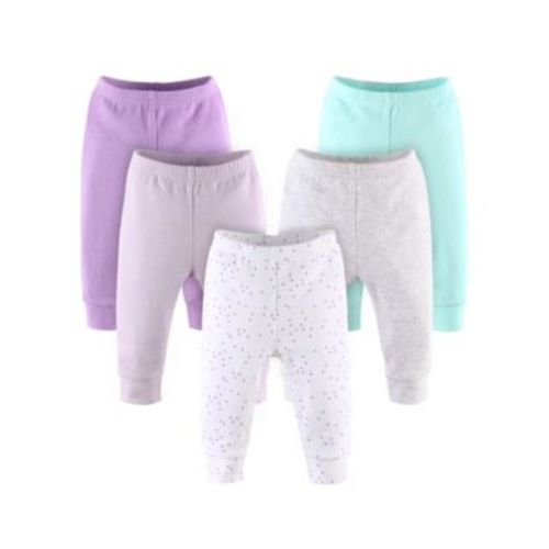 Baby Boy or Baby Girl Pants Set, 5 Pack, Pastel