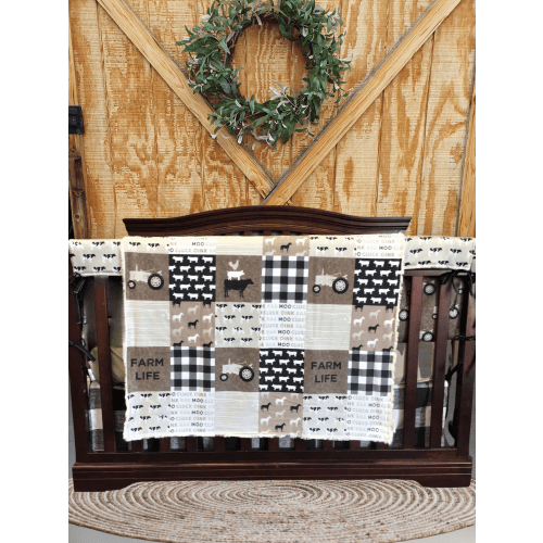 Rustic Farm Life and Tractors Boy Crib Bedding