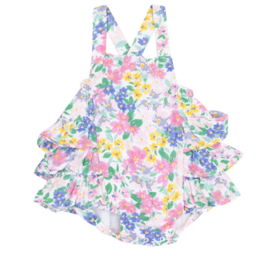 Ruffle Sunsuit - Emma Floral – Angel Dear