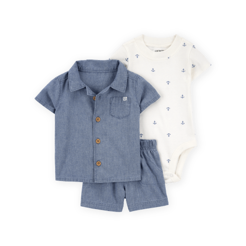 Baby 3-Piece Chambray Anchor Outfit Set - Carter's | Carter's