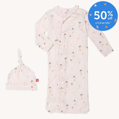 tutu twirls modal magnetic cozy sleeper gown + hat set – Magnetic Me