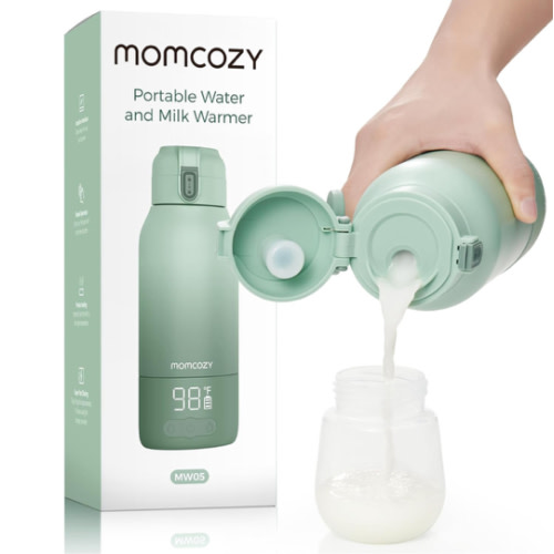Momcozy Portable Milk Warmer for Travel – Dual Heating Modes for Breast Milk & Water, Portable Bottle Warmer with Fast Heating & Long Battery Life, 17 Ounces Large Capacity to Meet Your All-Day Needs