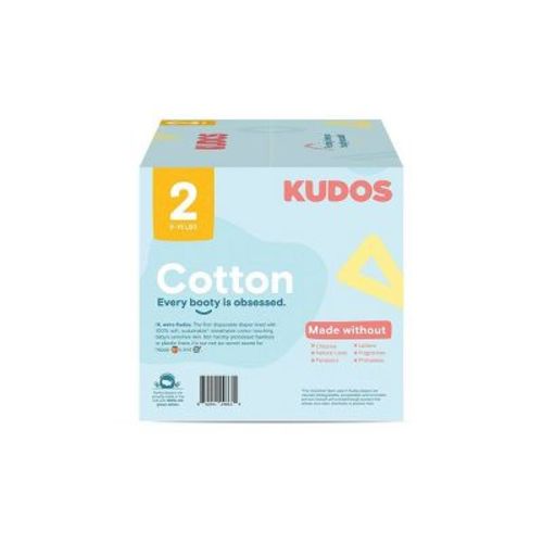 Size 2- Kudos Chlorine Free Cotton-Lined Diapers 72ct