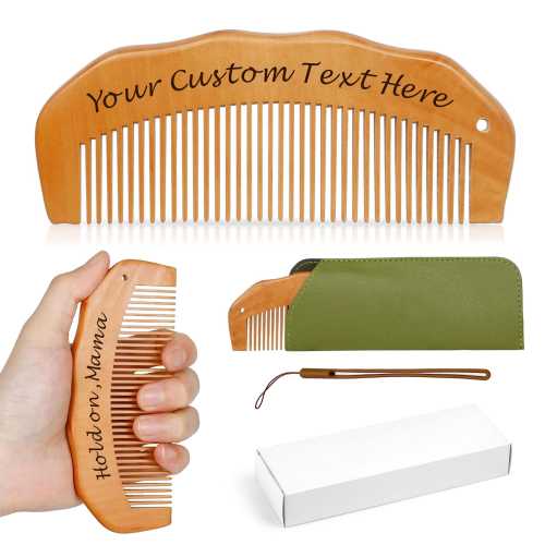 Personalized Peach Wood Birthing Comb: Labor Pain Relief, Pregnancy Gift