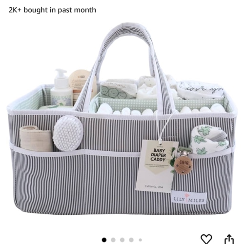 Amazon.com : Lily Miles Baby Diaper Caddy - Large Organizer Tote Bag for Baby essentials Boy or Girl - Baby Shower Basket - Nursery Must Haves - Registry Favorites - Newborn Caddie Car Travel : Baby