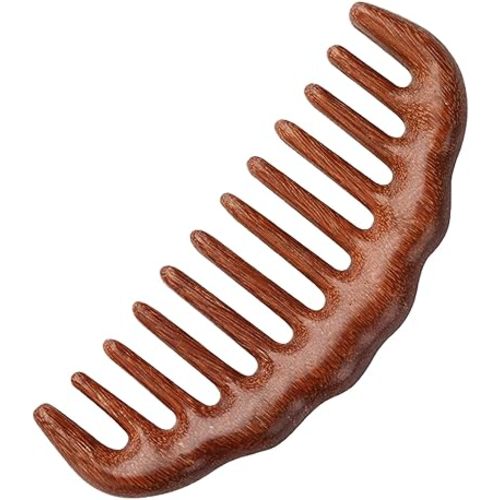 Wooden Hair Comb Set, birthing comb,Wide Tooth and Fine Tooth Detangling Combs, Brown, 1 Pack (One SizeA1)