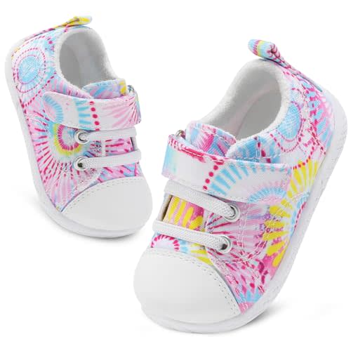 FEETCITY Baby Canvas Shoes Boys Girls Baby First Walking Shoes Infant Crib Shoes Slip On Sneakers