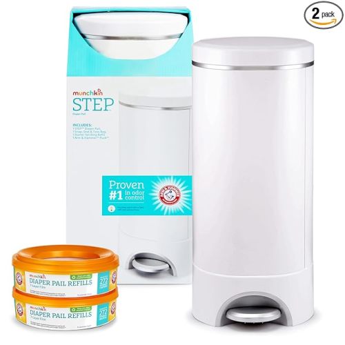 Munchkin® Step Diaper Pail Bundle - Includes Diaper Pail, Refill Rings, Bags and Baking Soda Puck