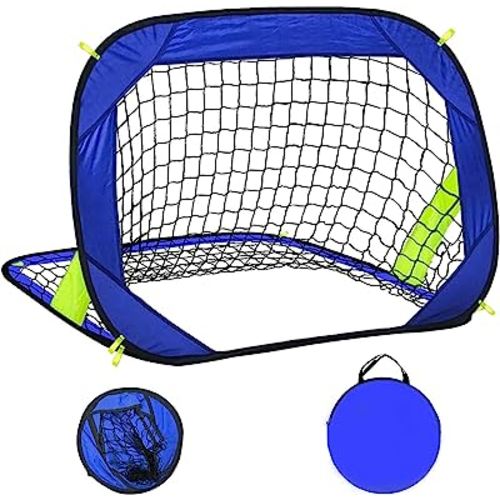 Pop Up Soccer Goals Nets for Backyard Beach Soccer Training Net Mini Portable Foldable Lightweight Indoor + Outdoor Football Goal with Carry Bag