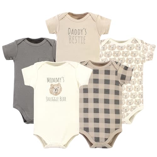 Hudson Baby Unisex Baby Cotton Bodysuits 5-pack