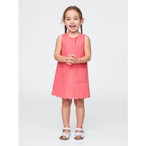 Baby & Toddler Linen-Cotton Scalloped Shift Dress