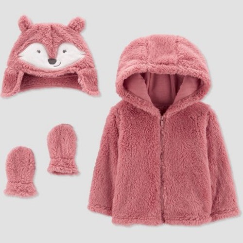 Carter's Just One You®️ Baby Girls' Fox Jacket - Pink, Size: 3-6M