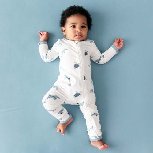 Zippered Romper in Dolphin | Kyte Baby