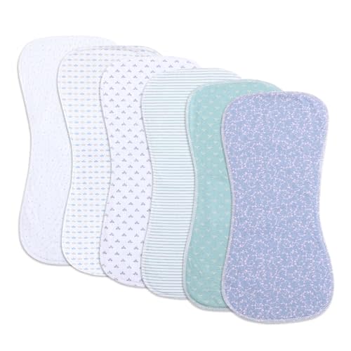 Gelisite 6 Pack Cotton Baby Burp Cloths Extra Absorbent Soft for Baby Boys and Girls