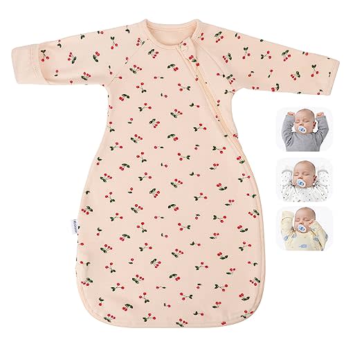 Transitional Swaddle Sack with Arms Up Length Sleeves and Mitten Cuffs, 2 Ways Zipper Sleeping Bag, Wearable Swaddling Blanket for Newborns Baby Boys Girls Sleep Sacks Snug Fit Calms Startle Reflex