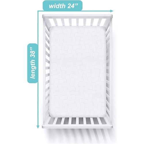American Baby Company Waterproof Fitted Mini Crib Mattress Protector 38" x 24" - Quilted, Noiseless, Soft & Breathable Pack n Play and Mini Crib Mattress Cover.