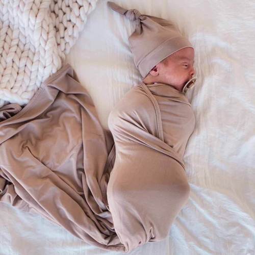 Stone Bamboo Knit Swaddle