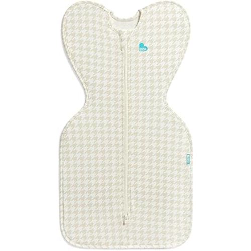Love to Dream Swaddle UP, Sleep Sack 0-3 Months, Self-Soothing, Improves Sleep, Snug Fit Helps Calm Startle Reflex, Baby Essentials Must Haves Newborn, 1.0 TOG, 8-13 lbs, Tan Houndstooth