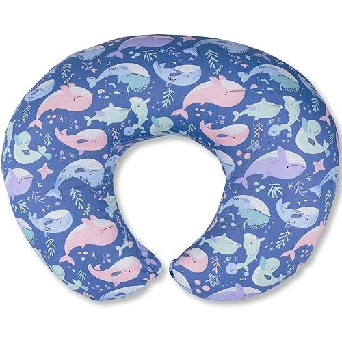 Nursing Pillow, Breastfeeding Pillows with Standard Size Removable Cover, Breast Feeding Pillow with Breathable Filling, Ergonomic Nursing Essentials for Bottle and Breastfeeding- Whale