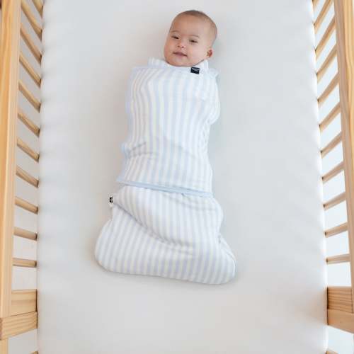 Sleep Bag Swaddler in Small Mist Stripe 1.0